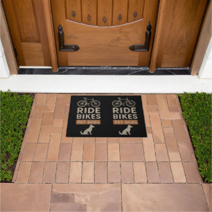 Ride Bikes Pet Dogs Funny Cycling Dog Lover Doormat