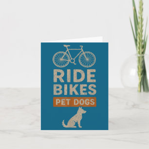 Ride Bikes Pet Dogs Lovers Illustration Card