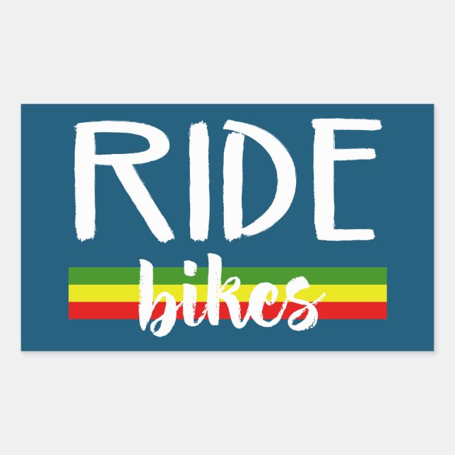 Ride Bikes Rectangular Sticker (Front)