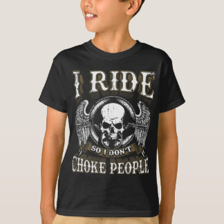 Ride Choke People Biker Wings Skull Motorcycle T-Shirt