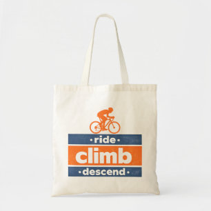 Ride Climb Descend Cycling Quote Vintage Tote Bag