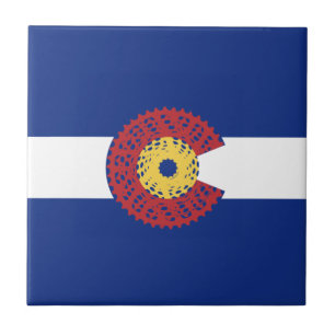 Ride Colorado (Bicycle Cassette) Ceramic Tile
