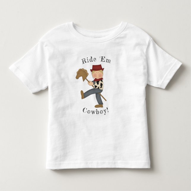 Ride 'Em Cowboy (Blonde Hair) Toddler T-Shirt (Front)