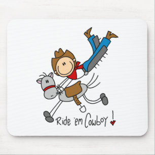 Ride 'Em Cowboy Stick Figure Mousepad
