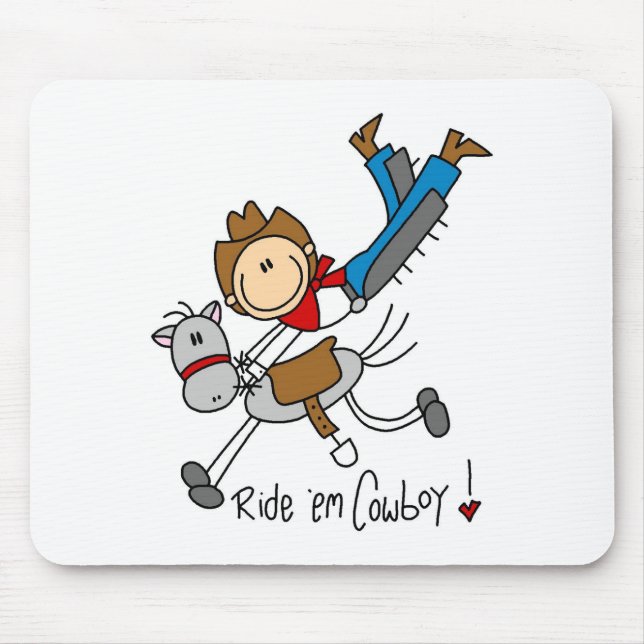 Ride 'Em Cowboy Stick Figure Mousepad (Front)