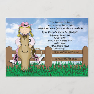 Ride 'em Cowgirl Blonde Braided Invitation