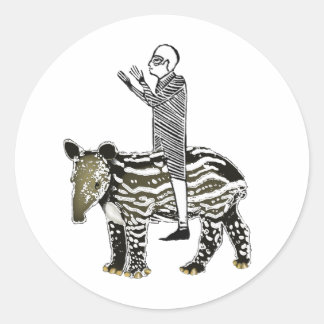 Ride em' tapir classic round sticker