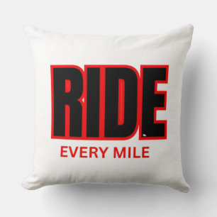 Ride Every Mile – Motorcycle Adventure Typography Cushion
