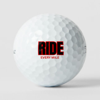 Ride Every Mile – Motorcycle Adventure Typography Golf Balls