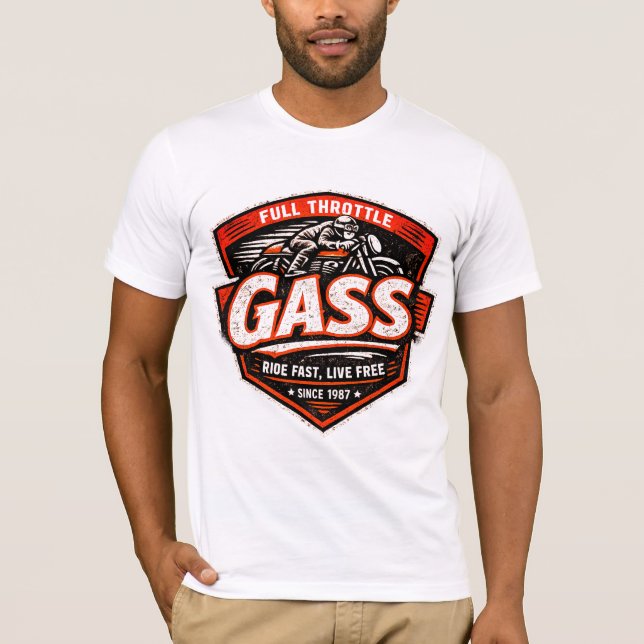 Ride Fast Live Free Biker Tee (Front)
