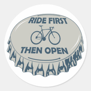 Ride First Then Open Classic Round Sticker