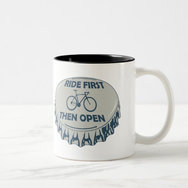 Ride First Then Open Two-Tone Coffee Mug (Right)