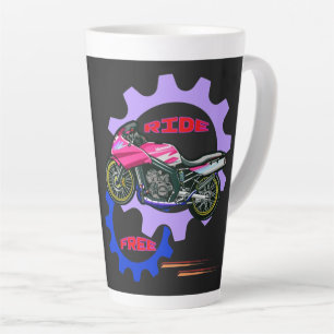 Ride Free and Safe Motorbike Latte Mug