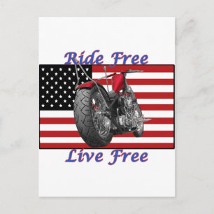 Ride Free Live Free Postcard