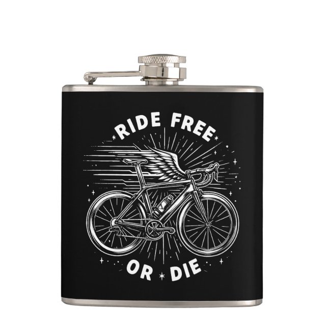 Ride Free Or Die Cycling Hip Flask (Front)