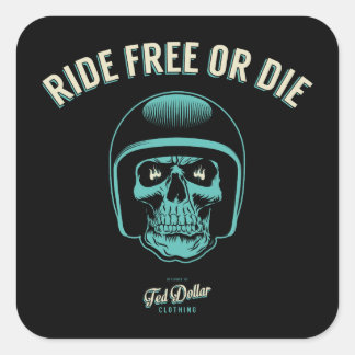 Ride Free or Die Square Sticker