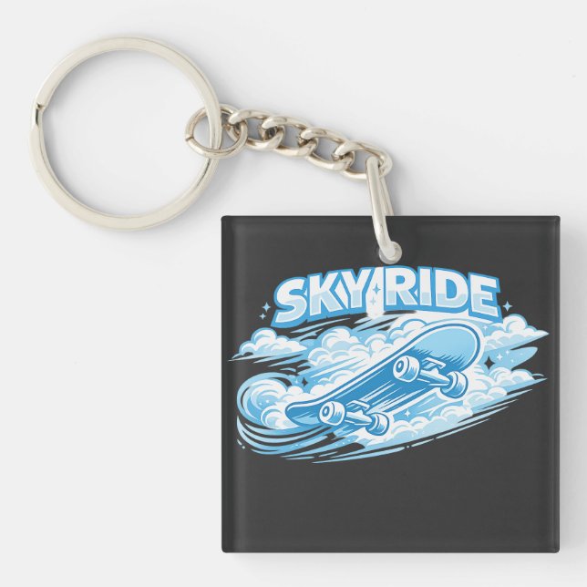 Ride Free Skateboard Deck Key Ring (Front)