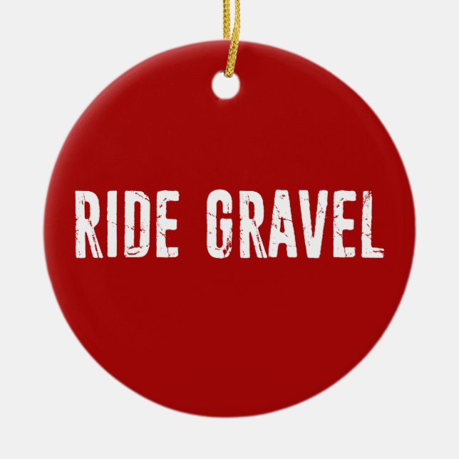 Ride Gravel Ceramic Ornament (Front)