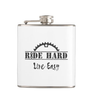 Ride Hard Live Easy Cycling Hip Flask