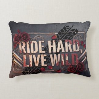 ride hard live wild decorative cushion