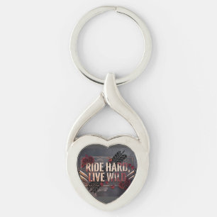 ride hard live wild key ring