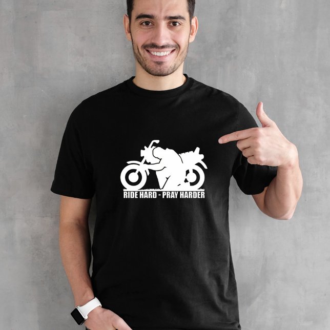 Ride Hard, Pray Harder Motorcycle Men's  T-Shirt (Creator Uploaded)