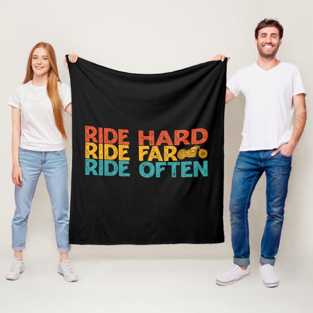 Ride Hard Ride Far Ride Often Motorcycle Rider     Fleece Blanket (In Situ)
