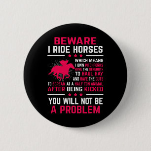 Ride Horses Horseback Rider Equestrian Riding Gift 6 Cm Round Badge