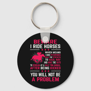 Ride Horses Horseback Rider Equestrian Riding Gift Key Ring