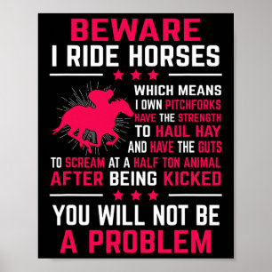 Ride Horses Horseback Rider Equestrian Riding Gift Poster