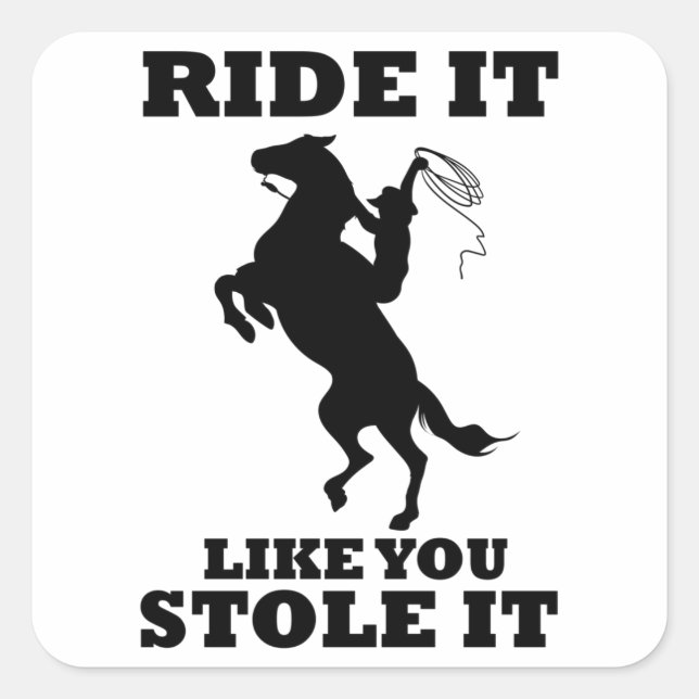 Ride It Like You Stole It Gift For Horse Lovers Square Sticker (Front)