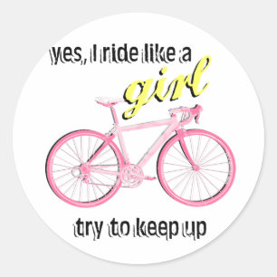 Ride Like a Girl Classic Round Sticker