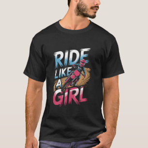 Ride Like a Girl Motocross Helmet Art T-Shirt