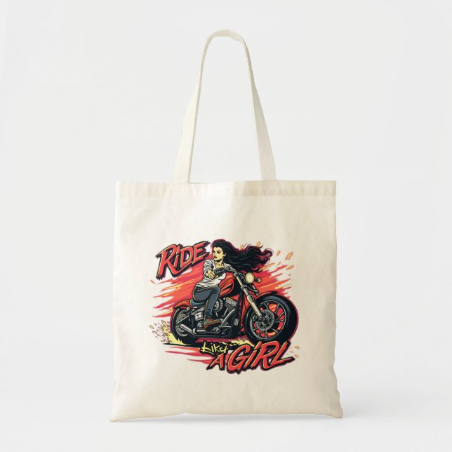 Ride Like a Girl Tote Bag (Front)
