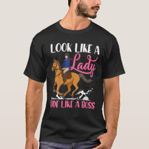 Ride Like Boss Horse Barrel Racing Rodeo Racer Gir T-Shirt