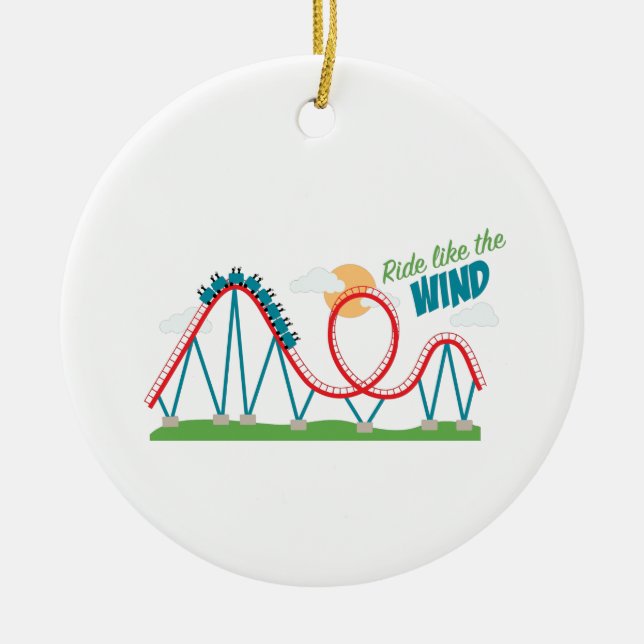 Ride Like Wind Ceramic Ornament (Front)