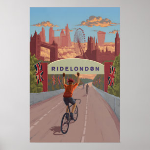 Ride London Cycling Travel Poster