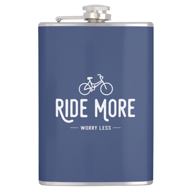 Ride More Worry Less Hip Flask (Front)
