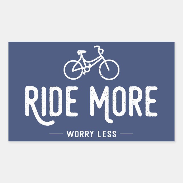 Ride More Worry Less Rectangular Sticker (Front)