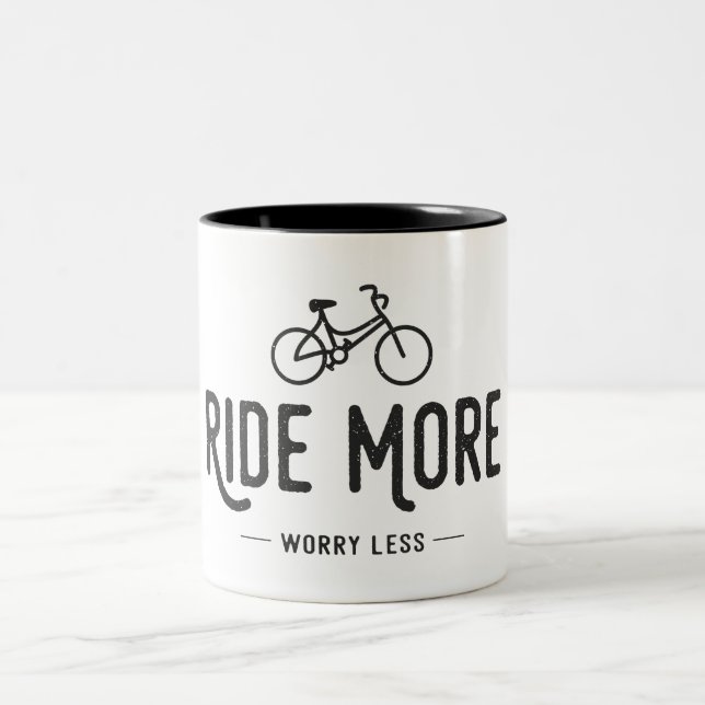 Ride More Worry Less Two-Tone Coffee Mug (Center)