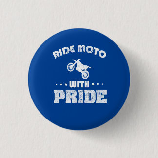 Ride moto with pride 3 cm round badge