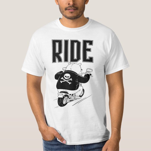 Ride Motorcycle, Cool Bear T-Shirt (Front)