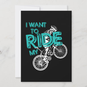 Ride My Bike Biking Cycling Cyclist Bicycle Gift Invitation