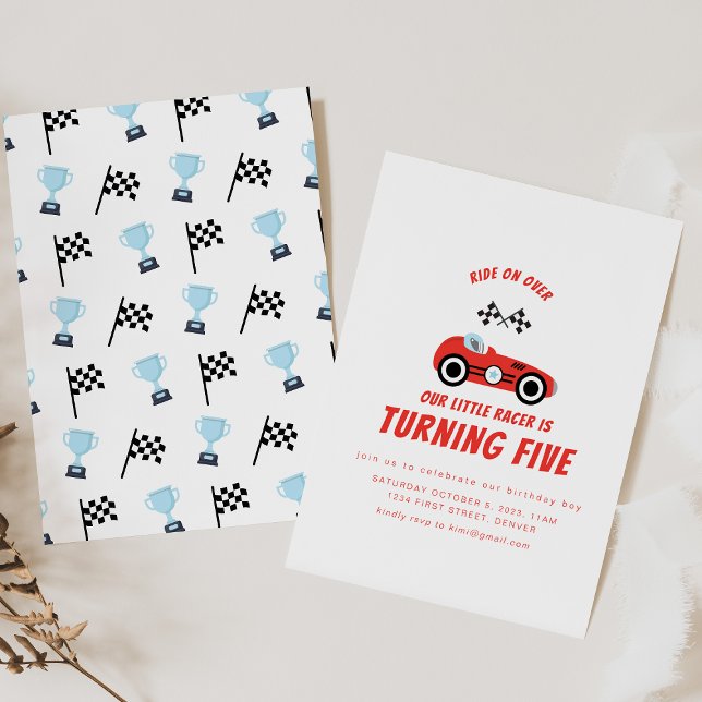 Ride on Over Car Racing Theme Birthday Invite (Creator Uploaded)