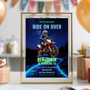 Ride on Over - Motocross/Motorcycle Theme Birthday Invitation