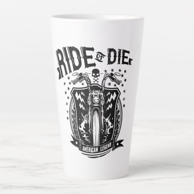 Ride or Die Motorcycle Latte Mug (Front)
