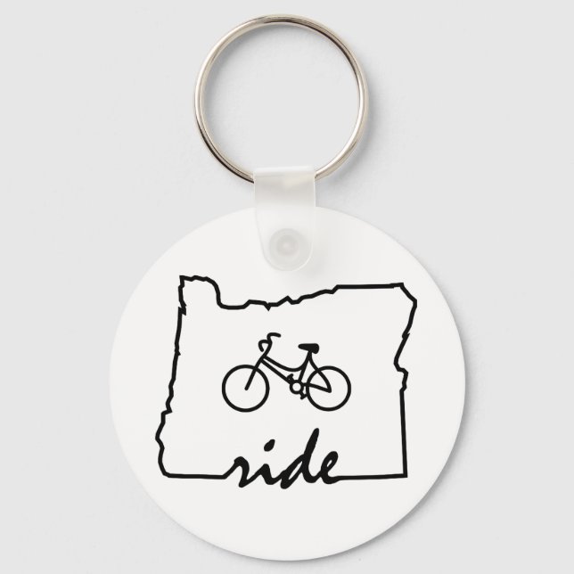 Ride Oregon (Cycling) Key Ring (Front)