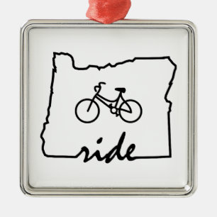 Ride Oregon (Cycling) Metal Ornament