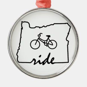 Ride Oregon (Cycling) Metal Tree Decoration