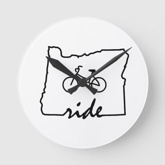 Ride Oregon (Cycling) Round Clock (Front)
